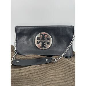 Tory Burch... Reva BLACK Clutch/ Shoulder Bag (PU1000THRIFTY